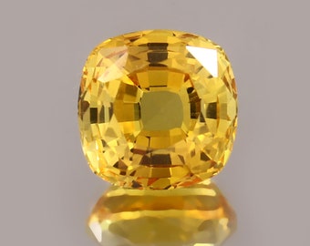 Saphir jaune de Ceylan irréprochable taille coussin en vrac, bague en saphir de première qualité et fabrication de bijoux haut de gamme, taille de pierre 8 x 8 mm