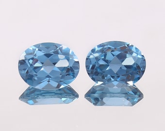 AAA 10x8 MM Flawless Brazilian Aquamarine Loose Oval Gemstone Cut Pair, Fine Quality Aquamarine Earing And High Jewelry Making Matched Pair