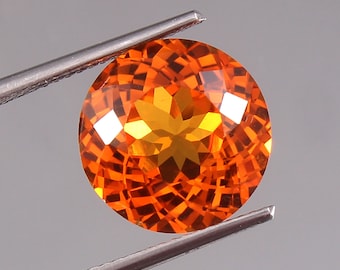 Pierres précieuses rondes en vrac, saphir orange Fanta de Ceylan impeccable AAA, 8 x 8 mm, bague en saphir de qualité fine et fabrication de bijoux, pierres précieuses taillées