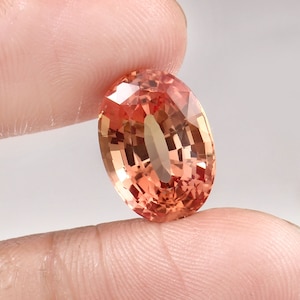 AAA Flawless Bi-Color Ceylon Padparadscha Sapphire Loose Oval Gemstone Cut, Fine Quality Sapphire Ring & Jewelry Making Gemstone 11.70 CT