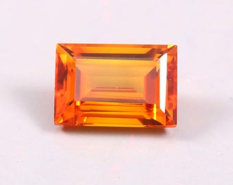 AAA Ceylon Orange Sapphire Baguette Cut Loose Gemstone 7x5 MM To 6x8 MM | Flawless Birthday Gift Pendant Making Birthstone
