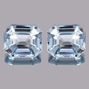 AAA Flawless Brazilian Aquamarine Loose Radiant Cut Gemstone Pair, Excellent Quality Aquamarine Earing & Jewelry Making Matched Pair 10x8 MM