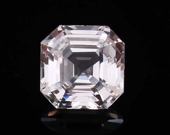 Zafiro blanco de Ceilán AAA: gema talla Asscher de 10 x 10 mm