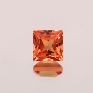 AAA Flawless Ceylon Padparadscha Sapphire Square Loose Gemstone Princess Cut Fine Quality Sapphire Ring & Jewelry Making Gemstone Cut 4x4 MM
