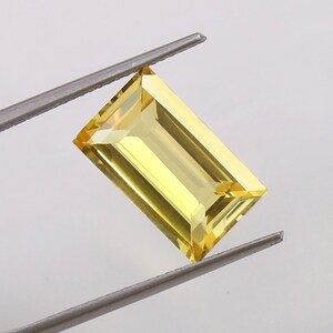 7.40 CT - AAA Flawless Ceylon Yellow Sapphire Loose Baguette Gemstone Cut, Fine Quality Sapphire Ring & Beautifull Jewelry Making Gemstone