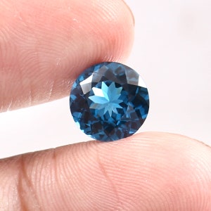 7x7 To 14x14 MM - AAA Flawless Blue Brazilian Tourmaline Loose Round Gemstone Cut, Fine Quality Blue Tourmaline Ring & Jewelry Making Cut