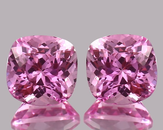 AAA Ceylon Pink Sapphire Pair: 9x9mm Cushion Cut Gemstones - Etsy 日本