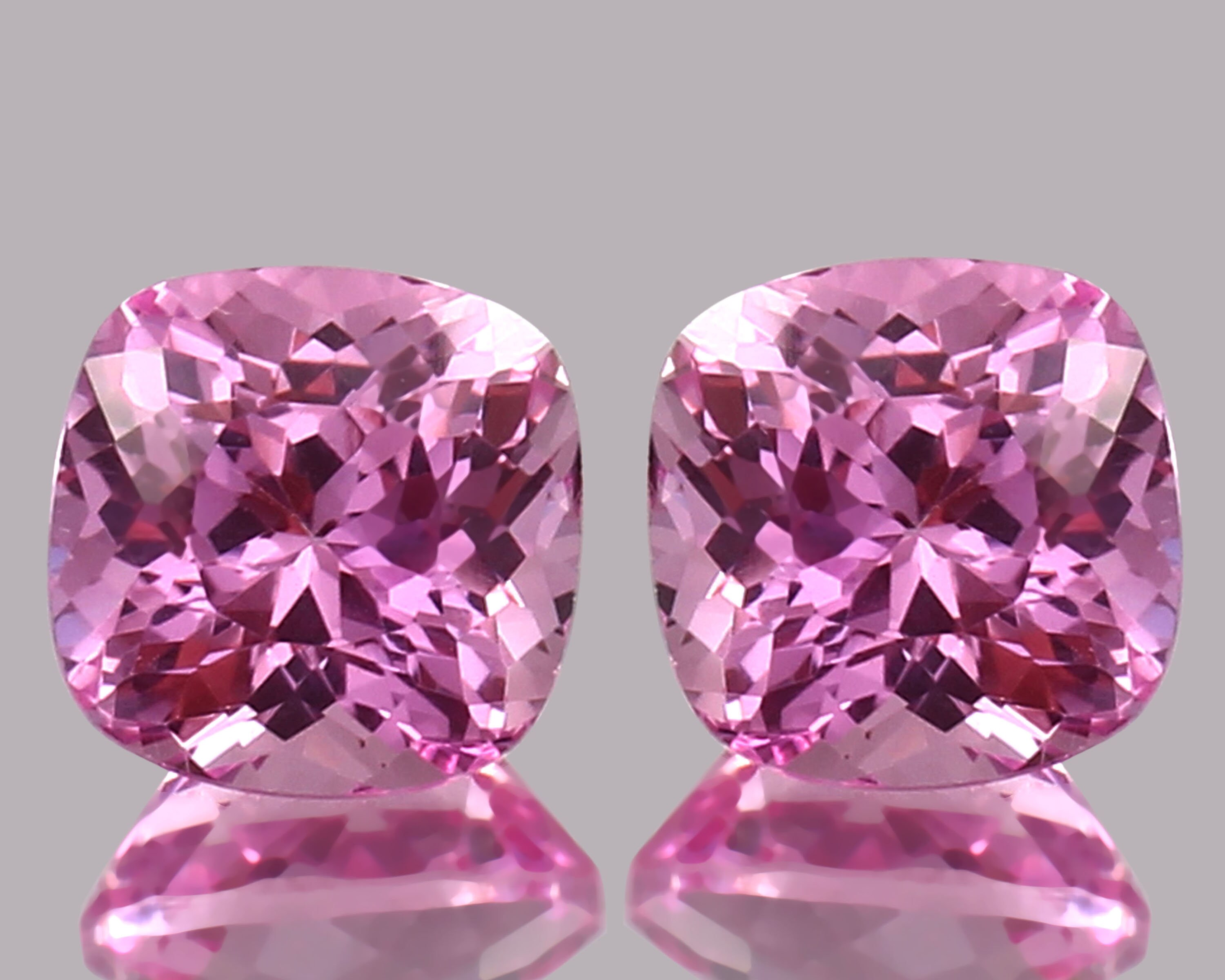AAA Ceylon Pink Sapphire Pair: 9x9mm Cushion Cut Gemstones - Etsy 日本