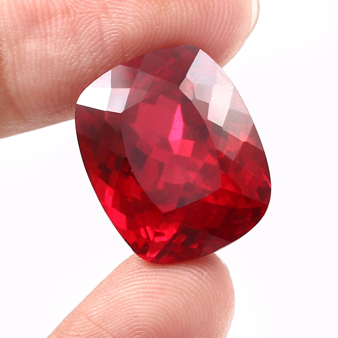 AAA Pigeon Red Mozambique Ruby Cushion Cut Gemstone (16x12 MM