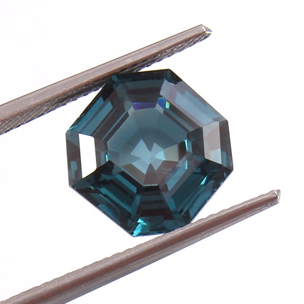 AAA Flawless Indicolite Blue Green Tourmaline Loose Asscher Cut Gemstone, Fine Quality Glamorous Tourmaline Jewelry &  Ring Making 9.50 MM