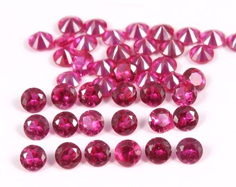 AAA Mozambique Ruby, 2x2 MM Round Cut Loose Gemstone
