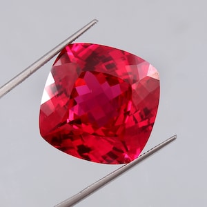 AAA Flawless Blood Red Mozambique Ruby Loose Cushion Gemstone Cut, High Quality Museum Grade Ruby Cushion Jewelry Making Gemstone 22x22 MM