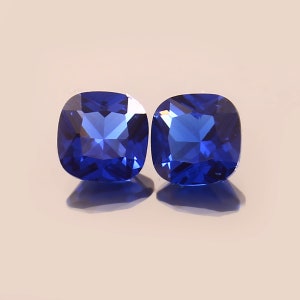 6 x 6 mm - AAA onberispelijke ceylonblauwe spinel los kussen edelsteen geslepen, fijne kwaliteit spineloorbellen en fijne sieraden maken matched pair edelsteen
