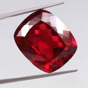 22x18 MM - AAA Flawless Blood Red Mozambique Ruby Loose Cushion Gemstone Cut, High Quality Museum Grade Ruby Cushion Jewelry Making Gemstone