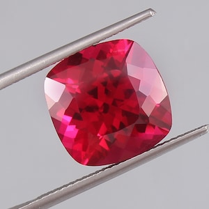 AAA 13x13 MM Flawless Mozambique Blood Red Ruby Loose Cushion Gemstone Cut, Extreme Quality Ruby Ring And Fine Jewelry Making Gemstone Cut