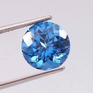 12x12 MM - AAA Flawless Indicolite Blue Brazilian Tourmaline Loose Round Gemstone Cut, Top Quality Tourmaline Ring & Fine Jewelry Making Cut