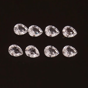 Ceylon White Sapphire Pear Gemstone | Loose Gem, Fine Quality (4x3 to 7x5 MM)