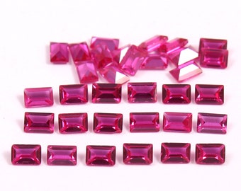 AAA Flawless Burma Ruby Loose Baguette Gemstone Cut , Stunning Quality Ruby Jewelry Setting And Ring Making Gemstone Cut 2x3 MM