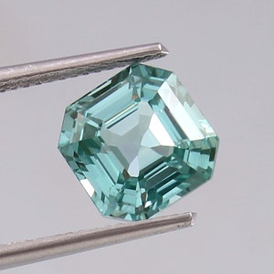 AAA 8x8 MM Flawless Green Paraiba Tourmaline Asscher Cut Loose Gemstone, High Quality Tourmaline Ring & Valentines's Jewelry Making Cut