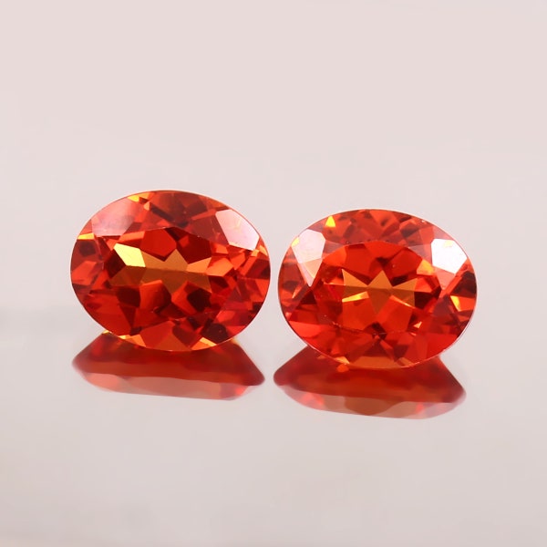 AAA Flawless Fire Ceylon Padparadscha Sapphire Oval Loose Gemstone Cut, Fine Quality Sapphire Jewelry And Earing Making Matched Pair 10x8 MM