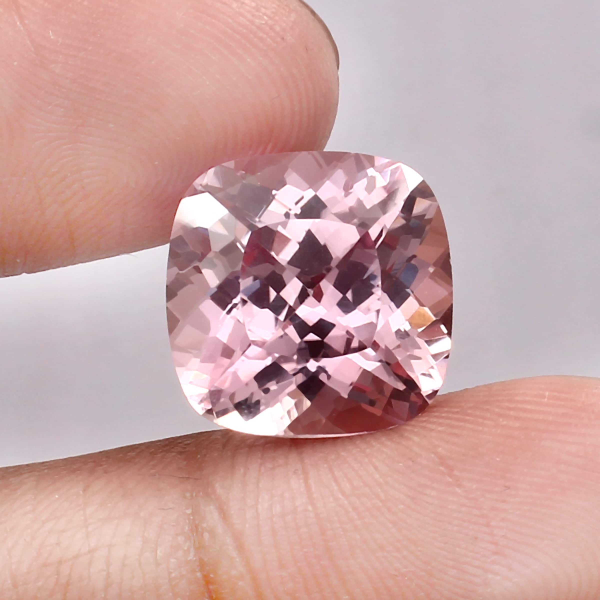 14mm AAA Pink Madagascar Morganite Cushion Cut Gemstone - Etsy 日本