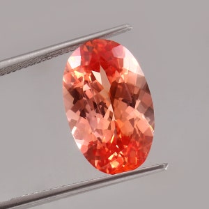 AAA Flawless Bi-Color Ceylon Padparadscha Sapphire Loose Oval Gemstone Cut, Excellent Quality Sapphire Ring & Jewelry Making Cut 13.55 Ct