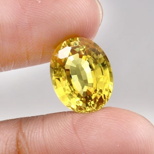 AAA Flawless Ceylon Yellow Sapphire Loose Oval Gemstone Cut 12x10 MM, Excellent Quality Sri Lanka Cut Sapphire Ring & Jewelry Making Cut