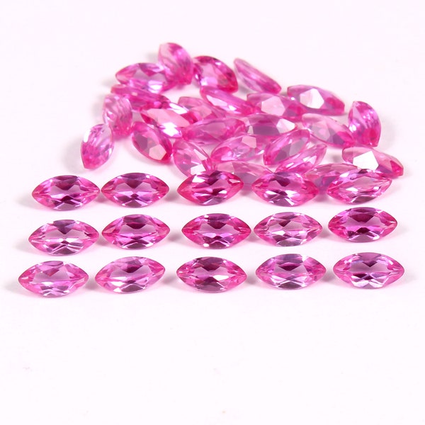 3 x 6 mm - 2,5 x 5 mm - Saphir rose de Ceylan impeccable AAA, taille de pierre gemme calibrée marquise en vrac, sertissage de bijoux en saphir de qualité supérieure