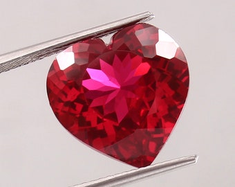 AAA 14x14 MM Flawless Blood Red Mozambique Ruby Loose Heart Shape Gemstone Cut, Excellent Quality Ruby Heart Pendant And Jewelry Making Cut