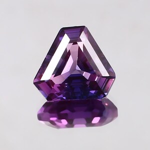 AAA Purple Sapphire Concave Trillion Cut Gemstone 5.20 CT  | Wedding Ring Making Flawless Birthstone Her Gift