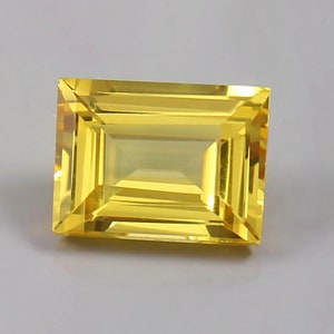 AAA Flawless Ceylon Yellow Sapphire Loose Emerald Cut Gemstone, Excellent Quality Sapphire Jewelry & Fine Ring Making Gemstone Cut 9x7 MM