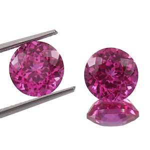 AAA 8x8 MM Flawless Ceylon Pink Sapphire Round Loose Gemstone Cut Pair , Fine Quality Jewelry & Earing Making Sapphire Round Matched Pair