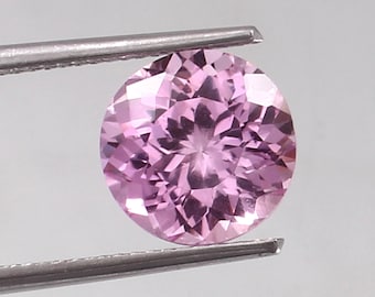 Saphir rose de Ceylan impeccable AAA, pierres précieuses rondes en vrac, bague ronde en saphir de qualité fine et fabrication de haute joaillerie 8 x 8 mm