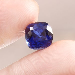 11x11 MM - AAA Flawless Ceylon Royal Blue Sapphire Loose Cushion Gemstone Cut, Top Quality Sapphire Ring & Fine Jewelry Making Gemstone Cut