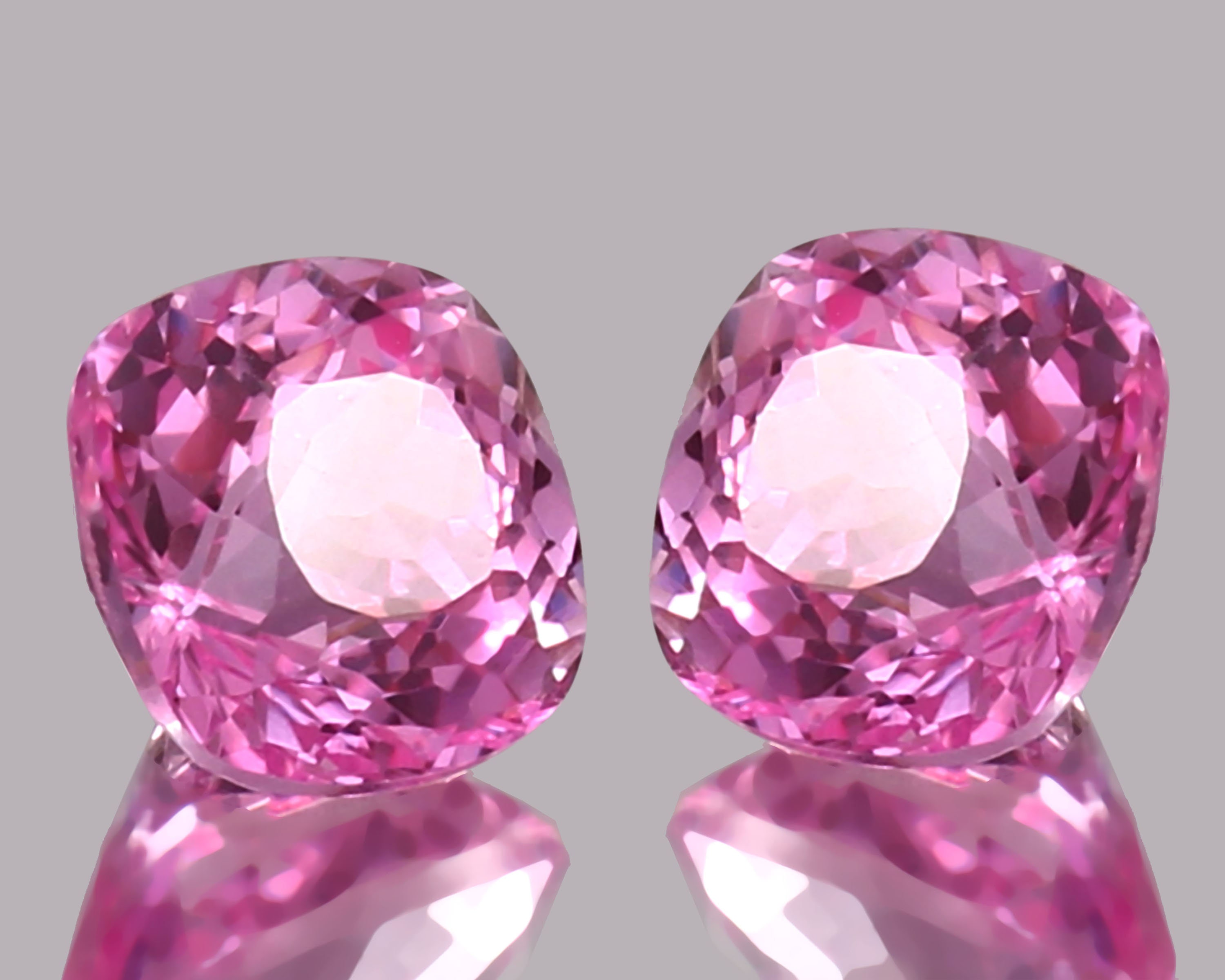 AAA Ceylon Pink Sapphire Pair: 9x9mm Cushion Cut Gemstones - Etsy 日本
