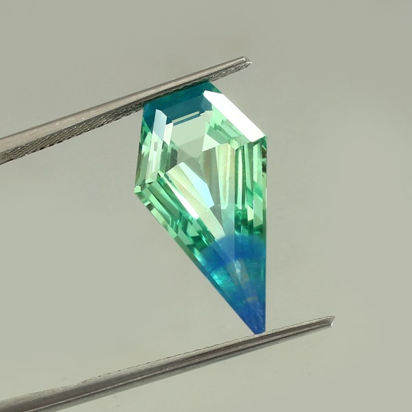 AAA Flawless Blue Green Bi-Color Ceylon Sapphire Loose Fancy Kite Shape Gemstone Cut, Fine Quality Sapphire Pendant Making Gemstone 9.55 CT