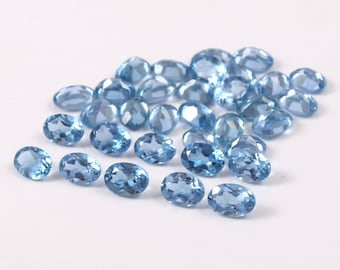 AAA Flawless Brazilian Aquamarine Loose Oval Gemstone Cut Lot, Fine Quality Calibrated Aquamarine Ring & Jewelry Making Lot 6x4 To 20x18 MM