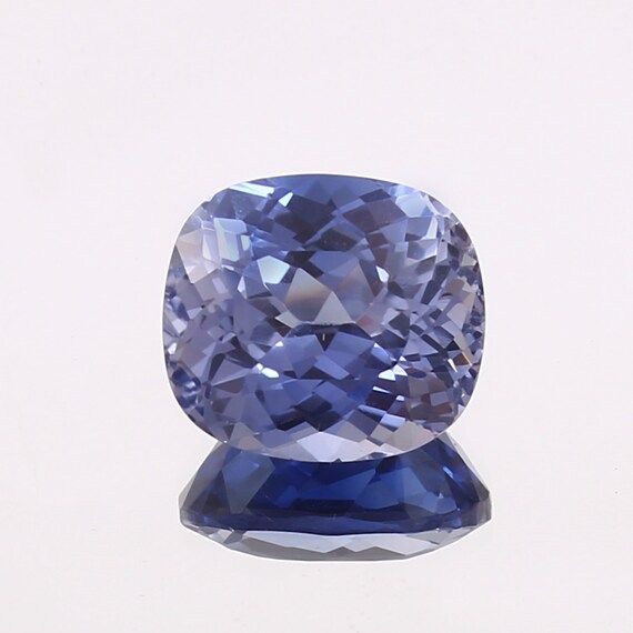 Saphir Coussin 11x11mm Bleu Pastel Naturel Du Cachemire - Pierre Précieuse Taille AAA