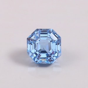 AAA 7x7 MM Flawless Brazilian Aquamarine Loose Asscher Cut Gemstone, Fine Quality Aquamarine Asscher Cut Ring & Jewelry Making Gemstone Cut