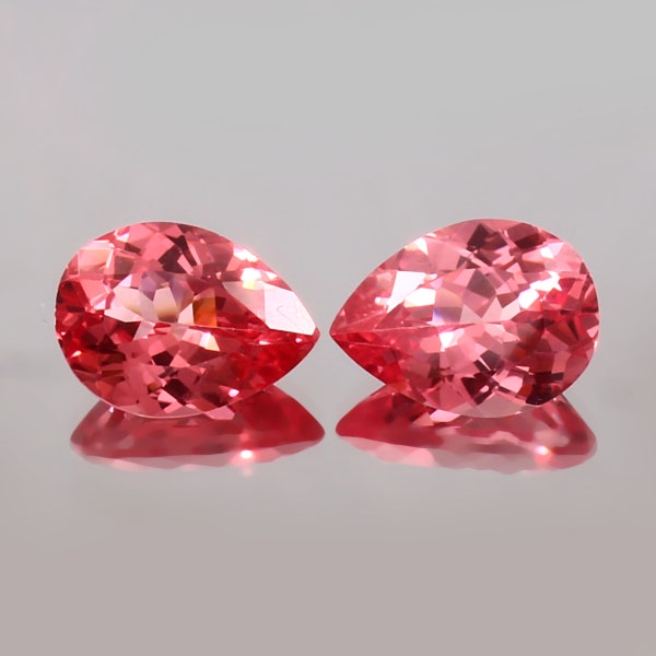 AAA Flawless Ceylon Padparadscha Sapphire Loose Pear Matched Pair Gemstone Cut, Fine Quality Sapphire Earing & Jewelry Making Pair 12x9 MM