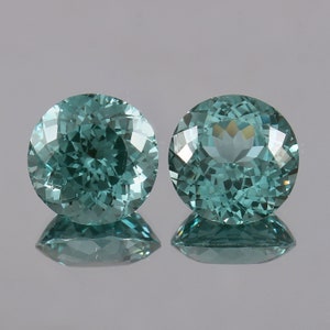 AAA onberispelijke Ceylon blauwgroene spinel losse ronde edelsteen geslepen paar, uitstekende kwaliteit spinelsieraden en premium oorbellen onbewerkt 14 x 14 MM