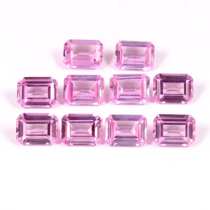 AAA Flawless Ceylon Pink Sapphire Loose Radiant Cut Gemstone, Fine Quality Calibrated Sapphire Jewelry Setting Cut 6x4, 7x5 MM