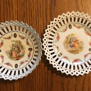 Vintage German Porcelain Matching Plate and Porcelain