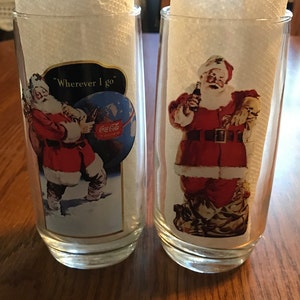 Set of 2 Coca Cola Santa Glasses