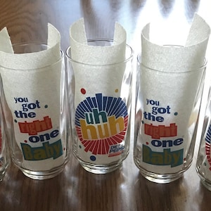 Set of 5 Diet Pepsi Glasses