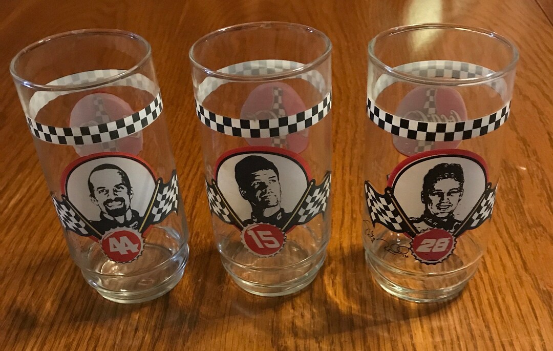 Set of 3 NASCAR Coke Glasses Etsy