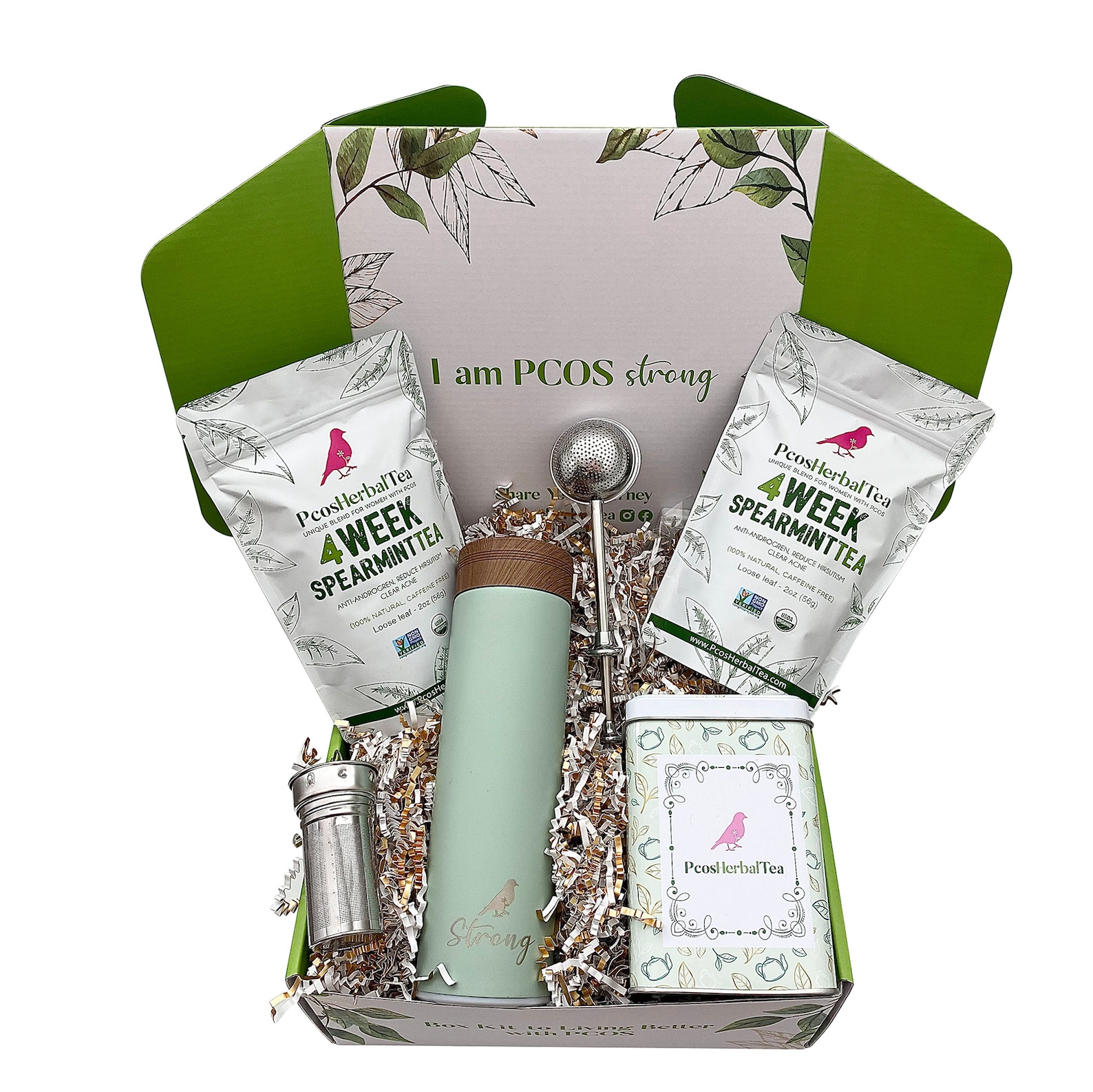 PCOS Herbal Tea Box Kit Contains Spearmint Organic Tea Etsy