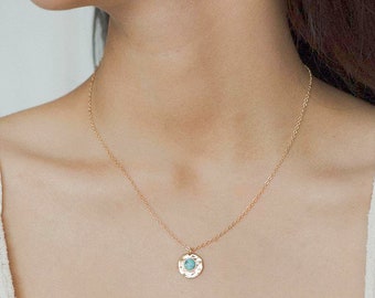 Collar turquesa de piedra curativa de SOP, joyería de SOP, joyería de fertilidad, joyería de protección del embarazo, piedras curativas, joyería de infertilidad
