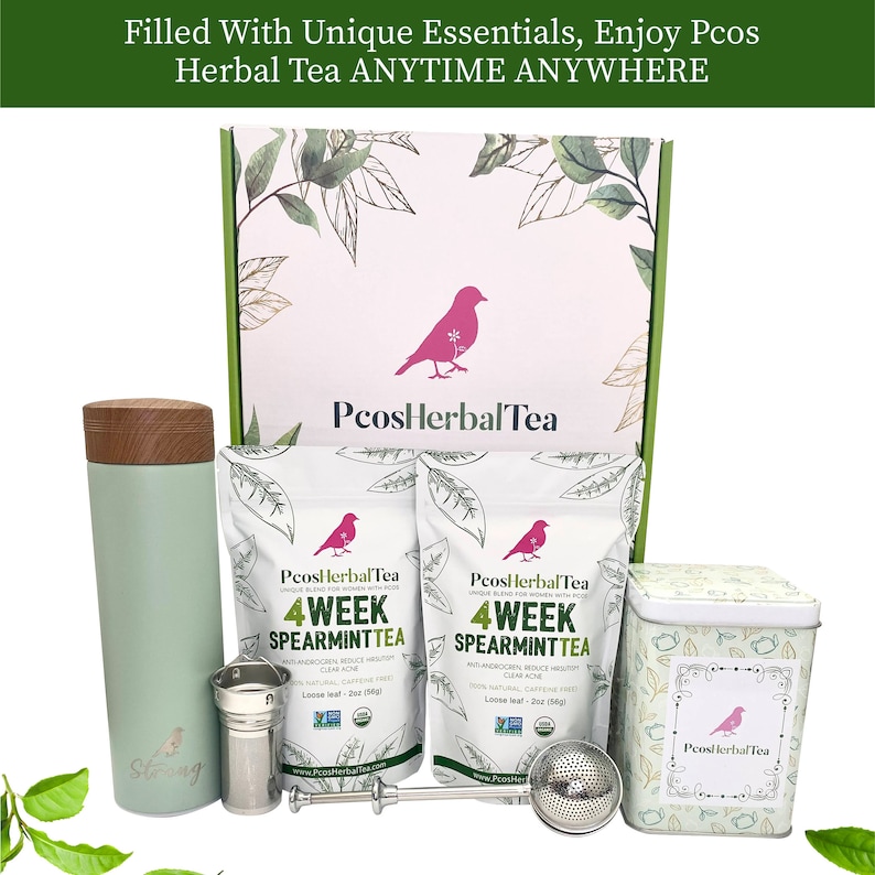 PCOS Herbal Tea Box Kit Contains Spearmint Organic Tea Etsy