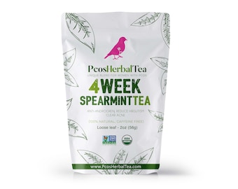 PCOS Spearmint Organic Herbal Tea for Healthy Hormonal Balance, Hormonal Acne, Reduce Hirsutism Unwanted Hair, Hair Removal, Ovulation Tea